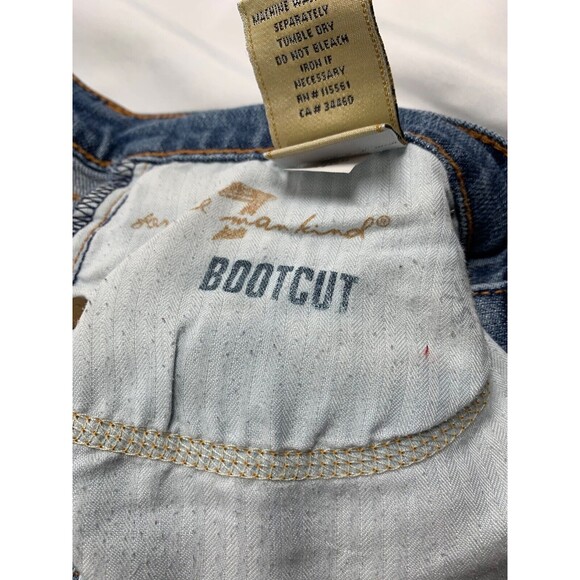 7 For All Mankind Jeans Women Size 29 Blue Boot Cut Crop Low Rise 32x26 - Picture 7 of 11